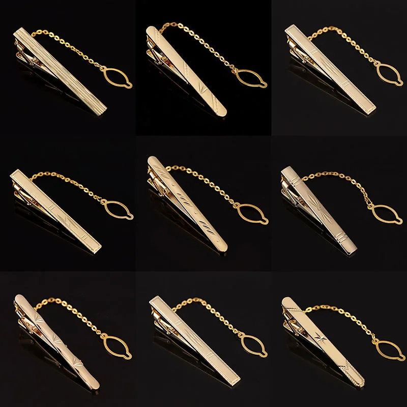 Men Metal Simple Necktie Buckle Gold Color Tie Bar Clasp Clip Clamp Pin Ties Stainless Steel For Business Clasps Fashion Wedding tie clips