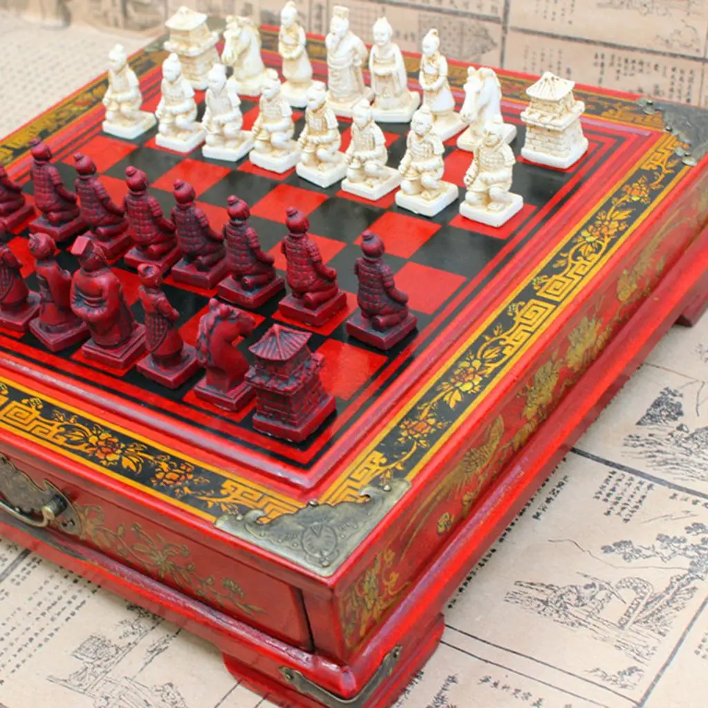 35pcs/set High-end Collectibles Vintage Chinese Terracotta Warriors Chess Board Games Set Gift for Leaders Friends Family - Image 4