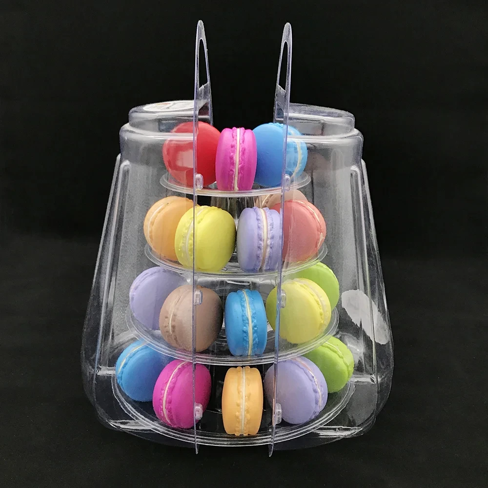 4 Tiers Portable Box Cupcake Display Rack Holder Macaron Tower Macaroon Display Cake Stand Birthday Party Wedding Decoration cake stand
