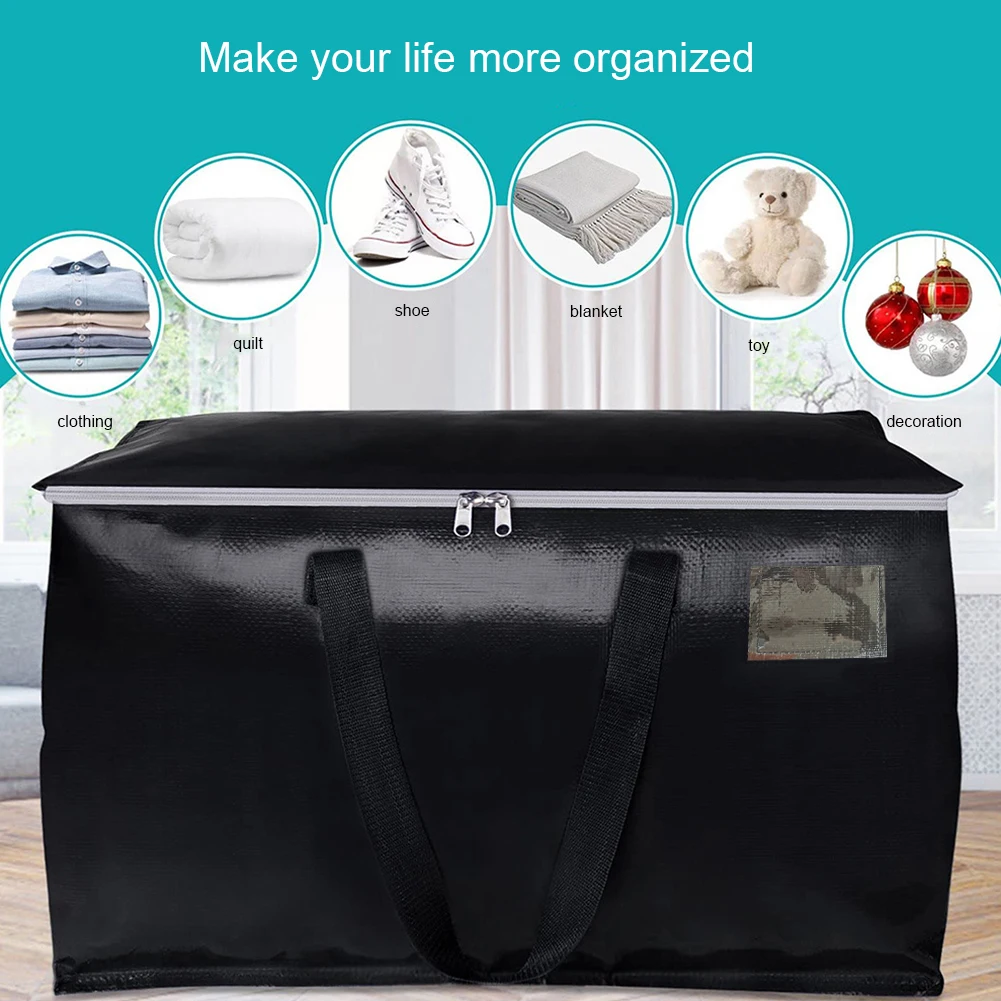 90L Moving Boxes with Zippers & Handles Storage Bags Heavy Duty Storage Packing Bags Collapsible for Packing & Moving Storing
