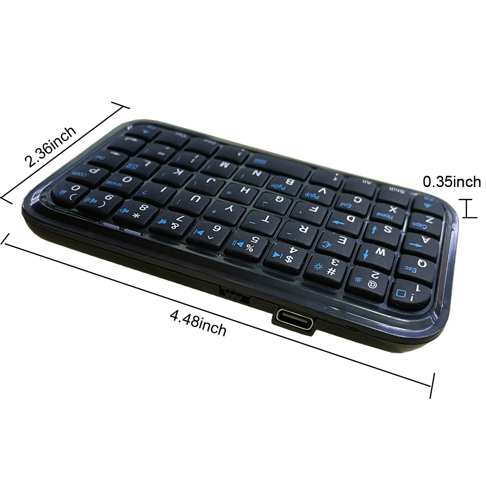 Wireless Bluetooth 3.0 Keyboard Rechargeable Type-C Port Mini Slim Travel Size Keypad 49 Keys Keyboard for Tablets Smartphone