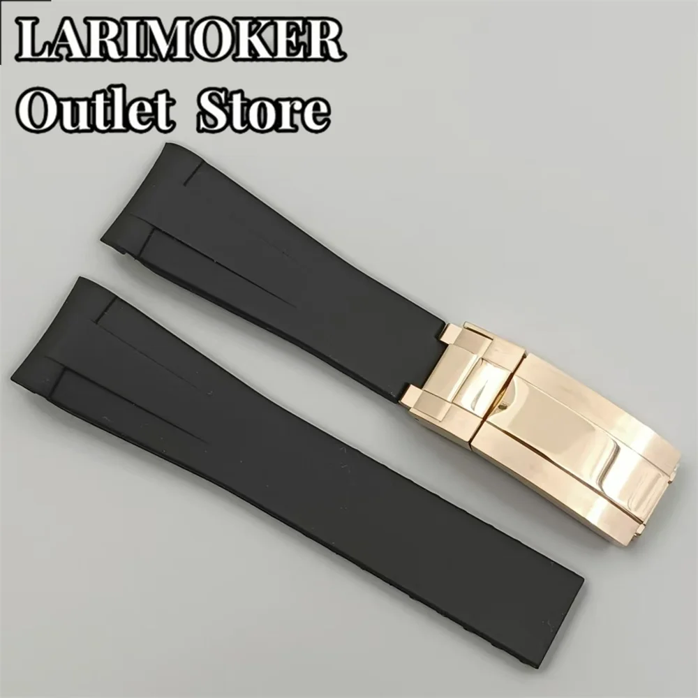 20mm Multi-Color Rubber Watch Strap with Stainless Steel Buckle