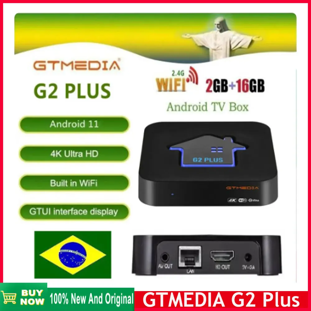 Vendita Calda Gtmedia G2 Plus Smart Tv Box Android11 Amlogic 905W2 4K Uhd 2Gb 16G Lettore Multimediale Lettore Multimediale Sistema Gtplayer Gt Ui