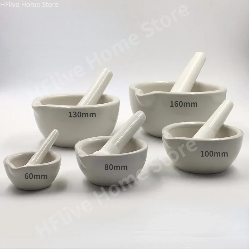 Household Ceramic Mortar and Pestle Set Grinding Bowls For Kitchen Spices Teas Garlic Pepper Grinder Mini Herb Mills 4 size