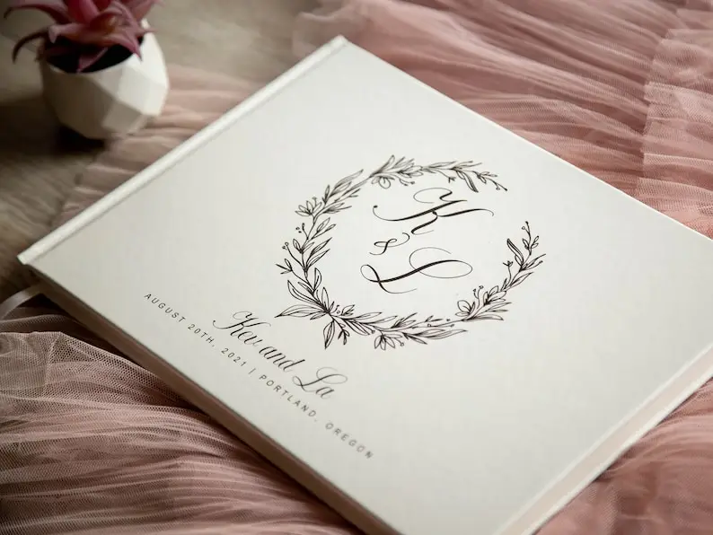 Wedding Guestbook Personalized, Wedding Guest Book or Engagement Party Signing Book, Signing Book for Weddings