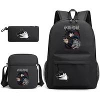 Anime Fushiguro Megumi Cool Pattern Three Piece Backpack School New Large Capacity Backpack Shoulder Bag Pen Bag Anime Backpacks 1