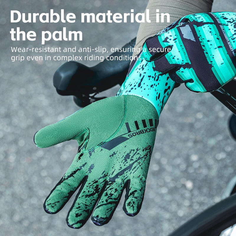 Bicycle Gloves Men Women MTB Road Full Finger Bike Gloves Anti-slip Thermal Warm Fleece Cycling ROCKBROS Autumen Winter