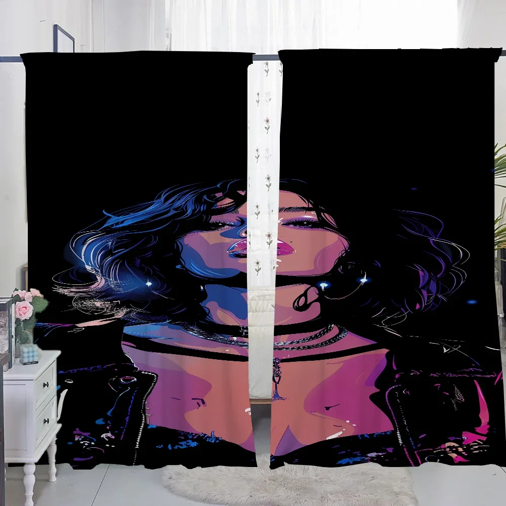 Home Interior Kitchen Curtains for Living Room 2 Pieces Blackout Curtains Door Curtain Sexy Girls Bedroom Decoration Partition 4
