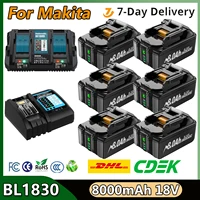 Pour Makita BL1830 batterie 18V 8000mAh batterie BL1830 BL1815 BL1860 BL1840 outil batterie Rechargeable avec chargeur 6A 1
