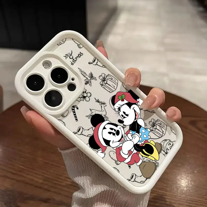 thumbnail image 1 of Funda de teléfono para iPhone 16, 15, 14, 13, 12 Mini, 11 Pro Max, 16 Plus, X, 15Pro, Mickey, Minnie Mouse, Navidad, cubierta a prueba de golpes, 1 of 5