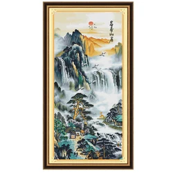 Elegant Vertical Landscape Cross Stitch Kit - DIY Hand Embroidery Set - 11CT 43x83cm (42 Colors Thread)