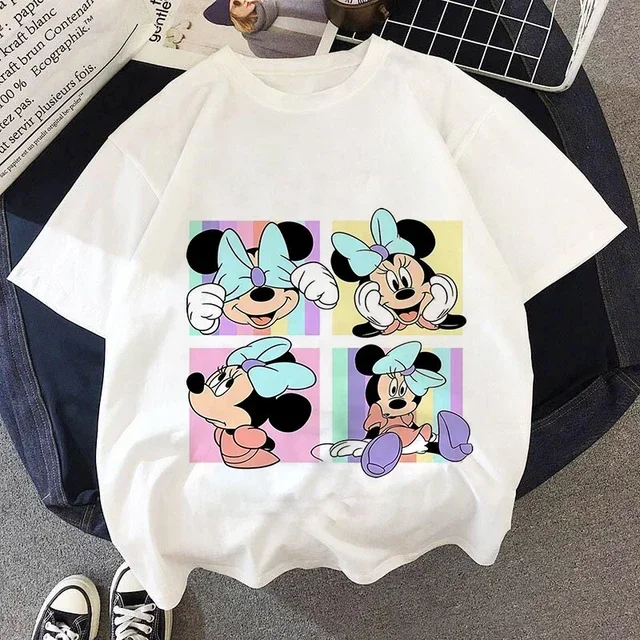 thumbnail image 1 of Camisetas de algodón para niños de Mickey Minnie Mouse, camisetas de verano para niños, camisetas de dibujos animados de Disney para niños, camisetas de anime kawaii para niños y niñas, 1 of 5