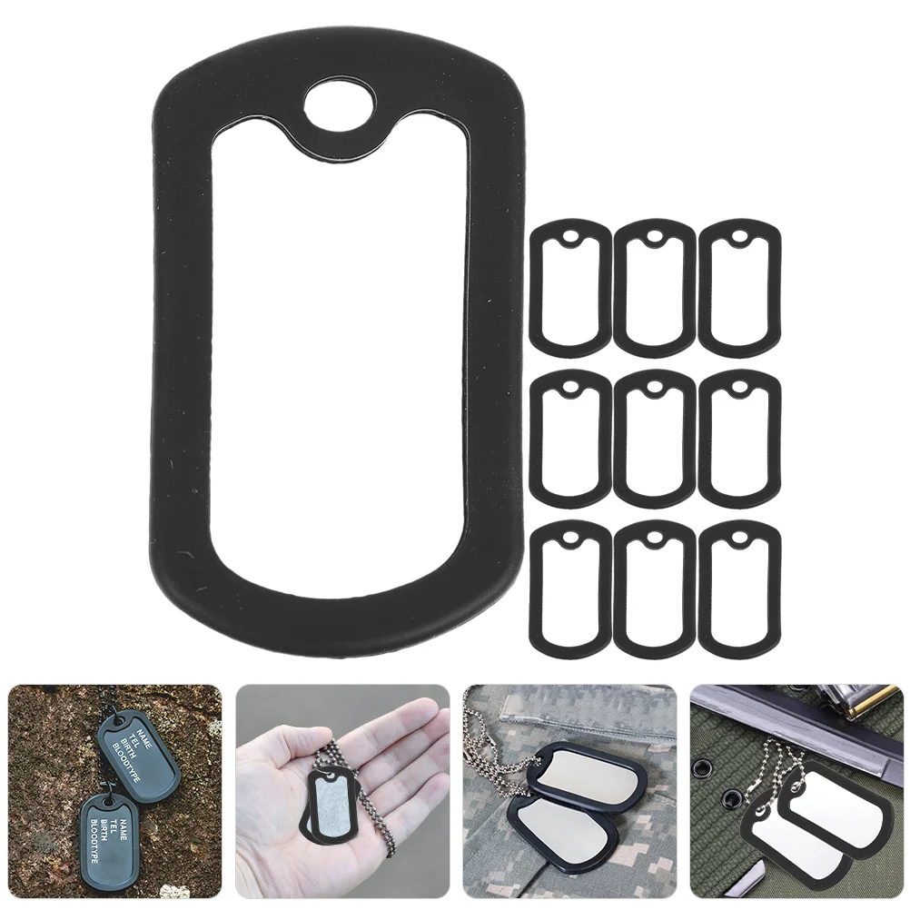 

10pcs Dog Tag Silicone Silencer Black Dog Tags Silencers Pet Supplies