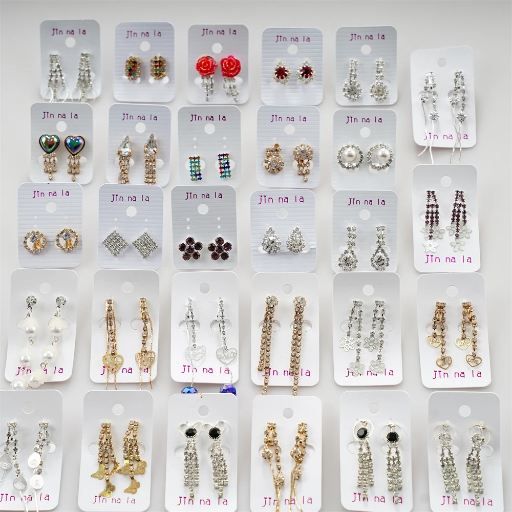 20 paare/los Mode funkelnden Stern Liebe versilbert Stud Creolen Schmuck für Frauen Mädchen süßes Geschenk – Detail 7