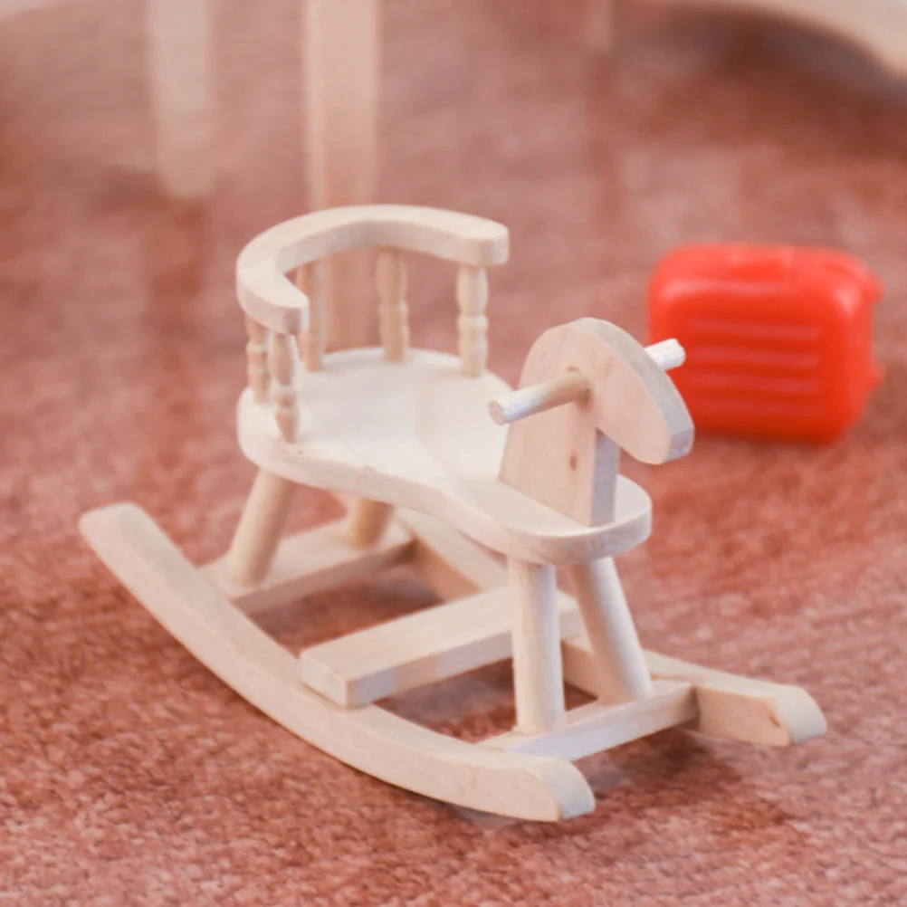

House Model Chairs Small Wooden Mini Supplies Adornment Horse Miniature Furniture