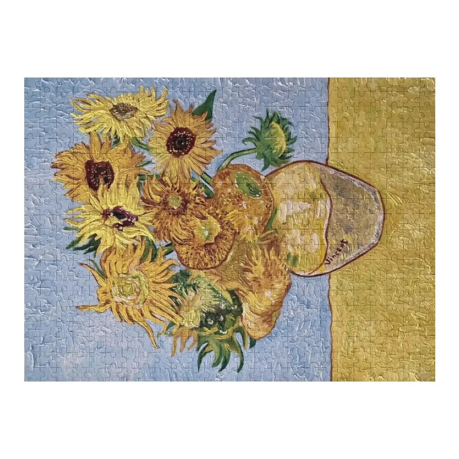 Replication of Van Gogh's Sunflowers by Rachael Garcia Jigsaw Puzzle Wooden Adults Custom With Photo Christmas Toys Puzzle burgundy bouquets wedding accesories bridal bouquet with sunflowers