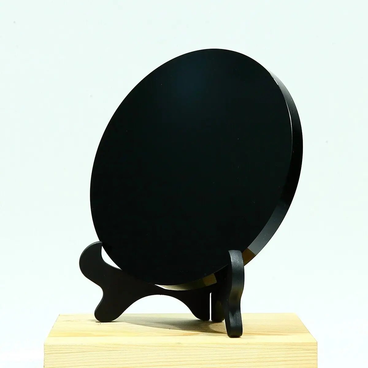 Natural Obsidian Disc Quartz Crystal Mineral Divination Mirror Feng Shui Mirror Home Demagnetization Decoration Meditation Gem 5