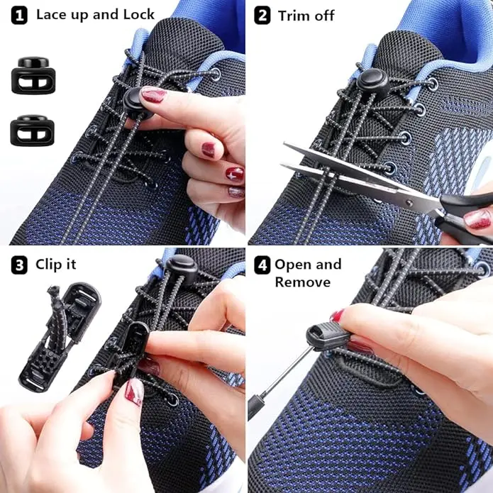 Zipper Pull Cord Ends 10pcs/pack For Paracord Cord Tether Tip Lock Plastic Black Cord End Tip Cord End Lock