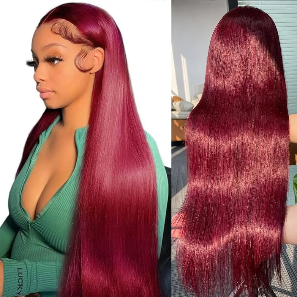 

Human Hair Lace Frontal Wig Glueless Wig Burgundy Red 360 Full Lace Front Wig Human Hair Blonde Straight Hd Lace Frontal Wig