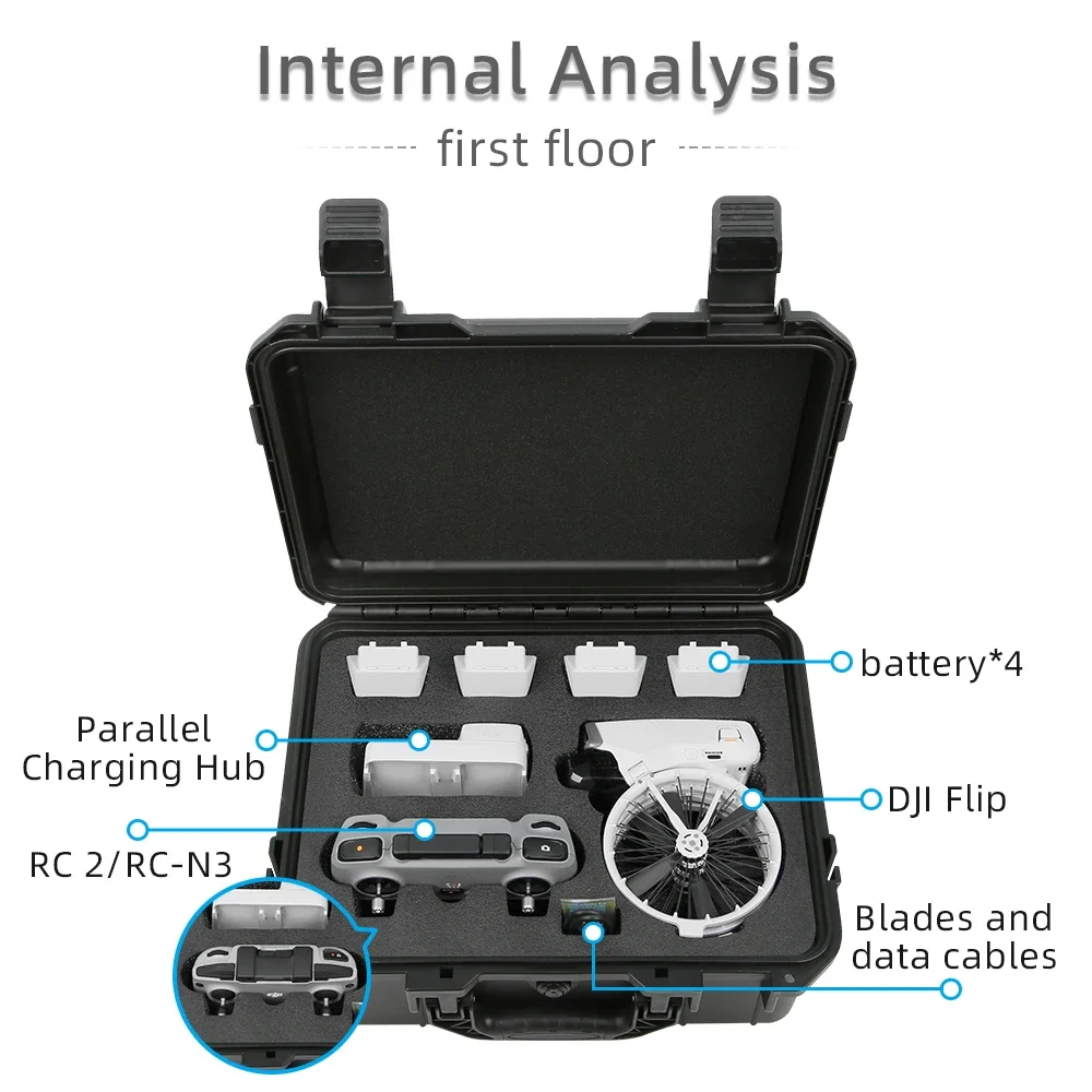 For DJI FLIP Accessory Storage Box For DJI FLIP Portable Travel Organizer Large Remote Control Accessory Storage Case