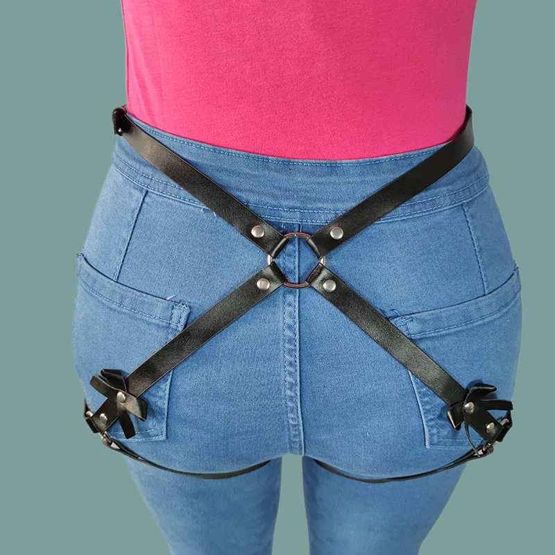 

New Vintage Sexy Women Adjustable Leather Bowknot Belts Body Bondage Cage Punk Sculpting Harness Waistband Straps Accessories