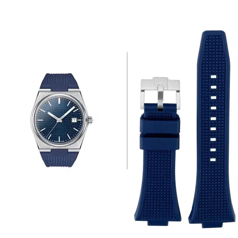 男性用tissot prxパワーマティックラバーストラップ、シリコン