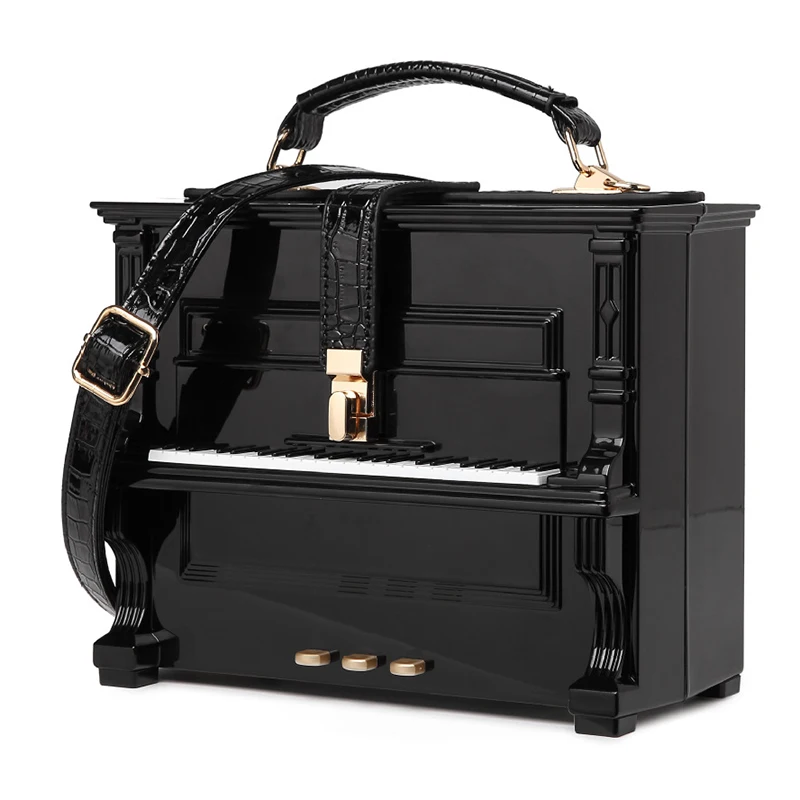 

Высококачественные Женские Сумки из искусственной кожи, модная Наплечная дорожная сумка в форме пианино, роскошная женская маленькая коробка, сумки через плечо для женщин