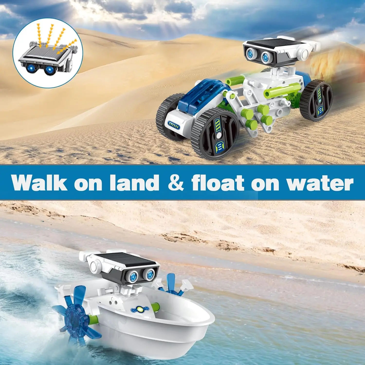 Solar Robot Kit 12 In 1 Solar Powered Robot Self-Assembly Science And Education Manual DIY Assembly Building Blocks Children's Puzzle Toys