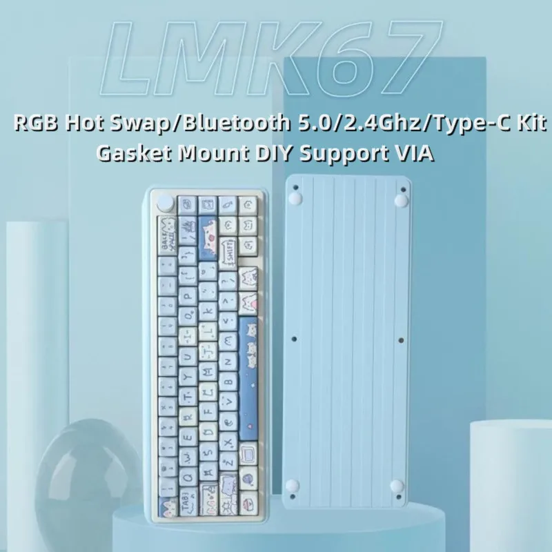 

【Ready Stock】LMK67 CNC Mechanical Keyboard RGB Hot Swap Bluetooth 5.0/2.4Ghz/Type-C Kit With Knob Gasket Mount DIY Support VIA