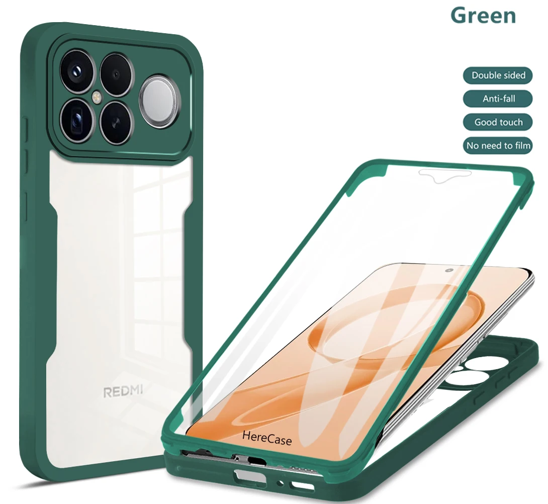 360° Full Coverage Transparent Screen Protector Case - Shockproof Phone Cover