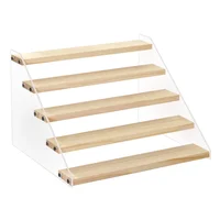2-7 Layer Acrylic Wood Display Stand Cosmetic Perfume Cupcakes Holder Showcase Organizer Doll Mini Figure Toy Model Storage Rack 1