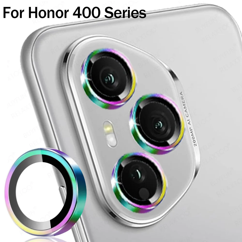 Premium 3D Metal Camera Lens Protector with Glass Finish