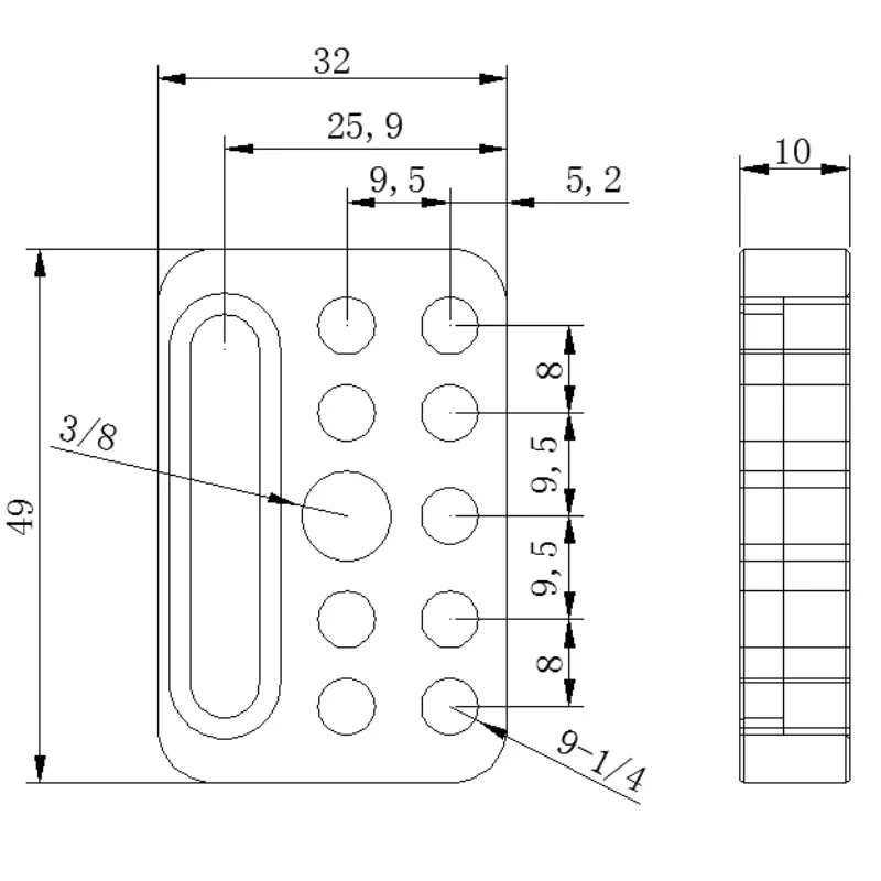 Used for installing cheese board camera cage on guide rail block 1/4 inch 3/8 inch porous connection quick installation board camera tripod plate,camera mount plate,camera base plate