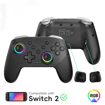 Wireless Game Controller for Switch 2 / Switch OLED / Lite Console Pro Joystick Gamepad with Turbo & 1000mAh Battery 1
