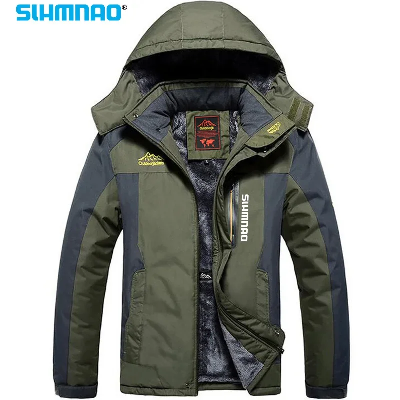 Description Picture 5 of item2025 Fisherman's Men's Windproof, Waterproof, Thickened Cashmere Warm Snow Jacket, Winter Skiing Jacket and Fishing Pants Set