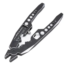 All - Metal Multifunctional RC Car Assembly and Shock Absorption Tool Pliers (Black Silver)
