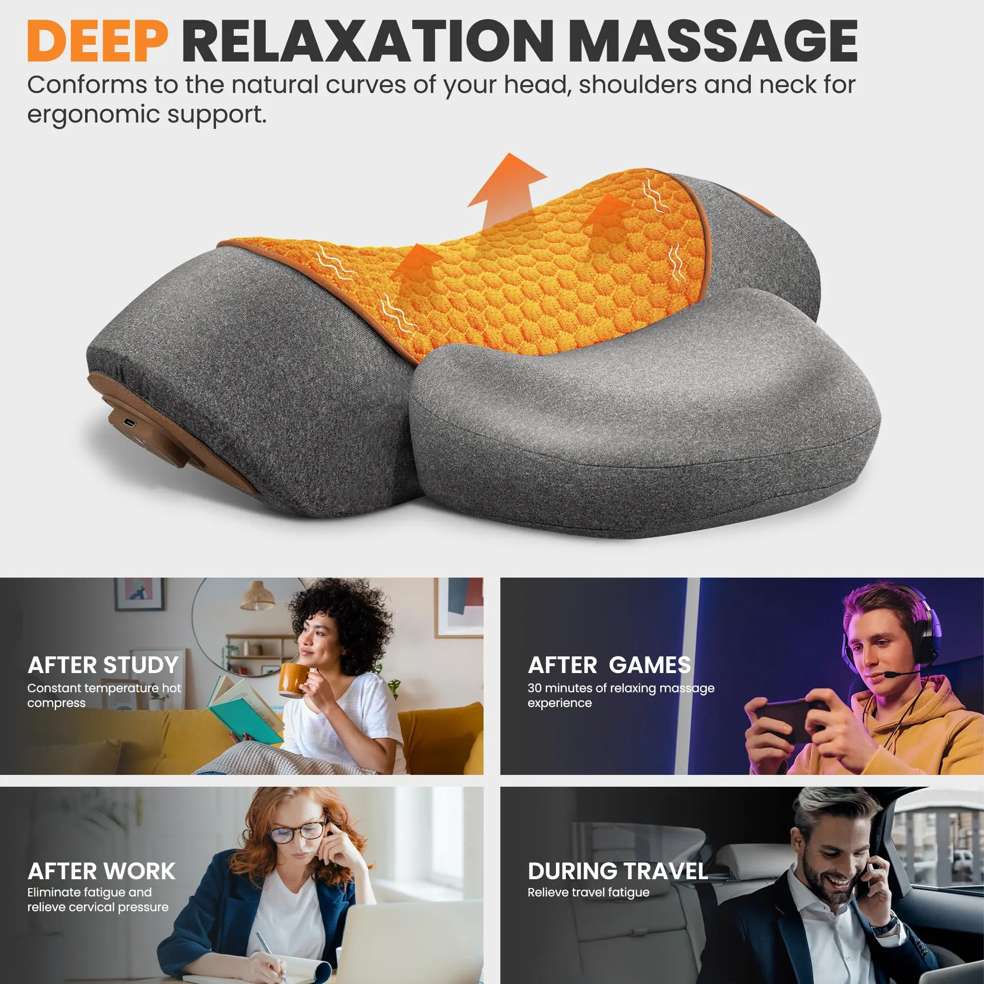 Electric Neck Massager With Heating And Vibration For Cervical Pain_voghion.com