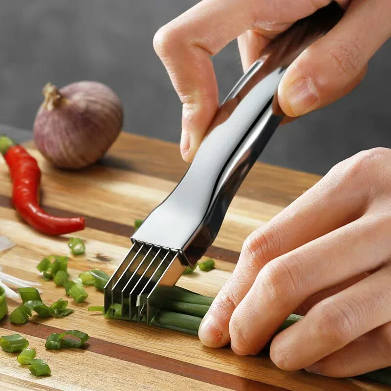 In Acciaio Inox Cipolla Affettatrice Sharp Scalogno Cutter Cipolla Coltello Verdura Verde Cipolla Cutter Trituratore Grattugia Da Cucina Accessori Da 
