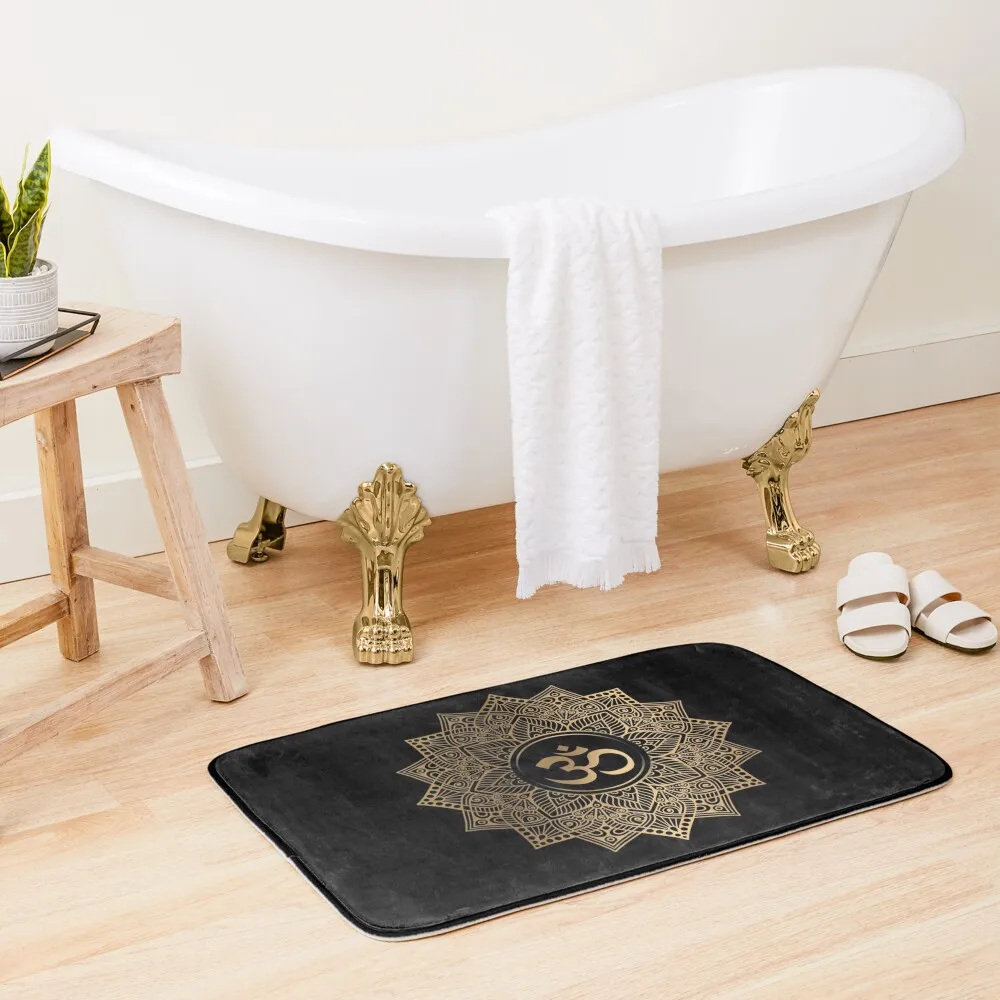 

Golden mandala Bath Mat Kitchen Rug Showers Carpet In The Living Room Mat