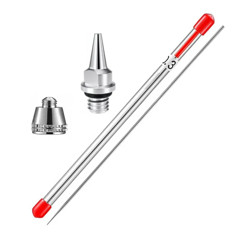 0.2 / 0.3 / 0.5mm 니들 노즐 에어 캡 및 노즐 캡 세트 교체 부품 키트 에어브러시 액세서리 모델 스프레이 도구