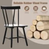 Set of 4 Windsor Chairs, Rubber Wood Dining Chairs with Spindle Back, Wide Seats, Anti-Slip Foot Pads, Max Load 330 Lbs, Armless 6