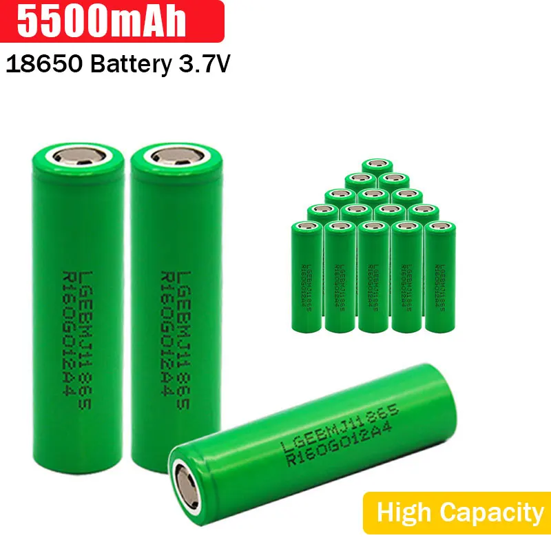 High Capacity 18650 Lithium Battery 3.7V Volt 5500mah Rechargeable Li-ion For Power Bank Torch GTL EvreFire | Электроника