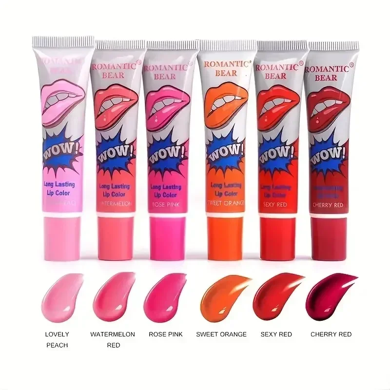6 Colors Amazing Peel Off Liquid Lipstick Waterproof Long Lasting Lip Gloss Tint Moisturizing Tear Off Lip Stain Makeup Cosmetic 6