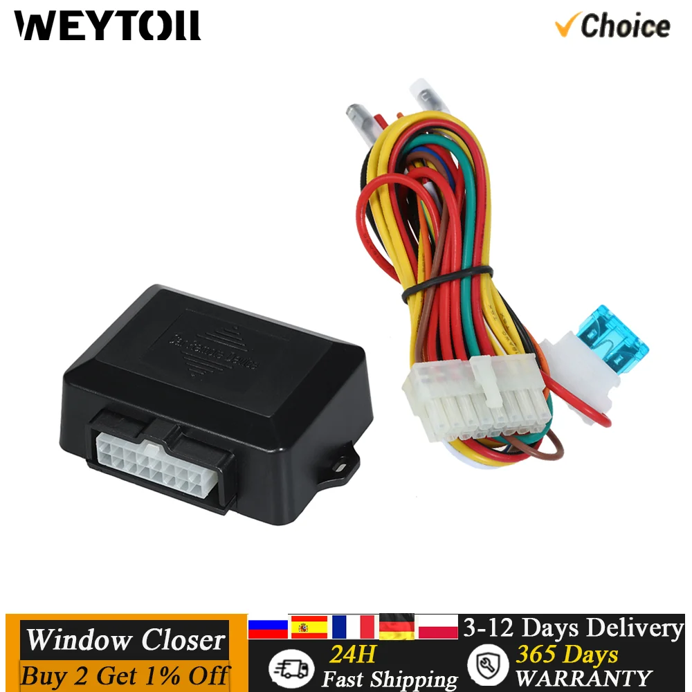12VUniversalAutoPowerWindowControlWindowOpenCloserModulefor4DoorCarsCar