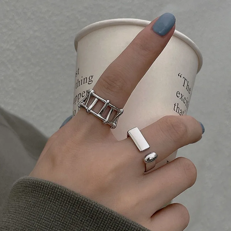 2025 Moda Donna Argento donna piatta, semplice, apertura dita, anello fatto a mano vintage, ipoallergenico, uso per feste, regalo di compleanno, diretto_voghion.com