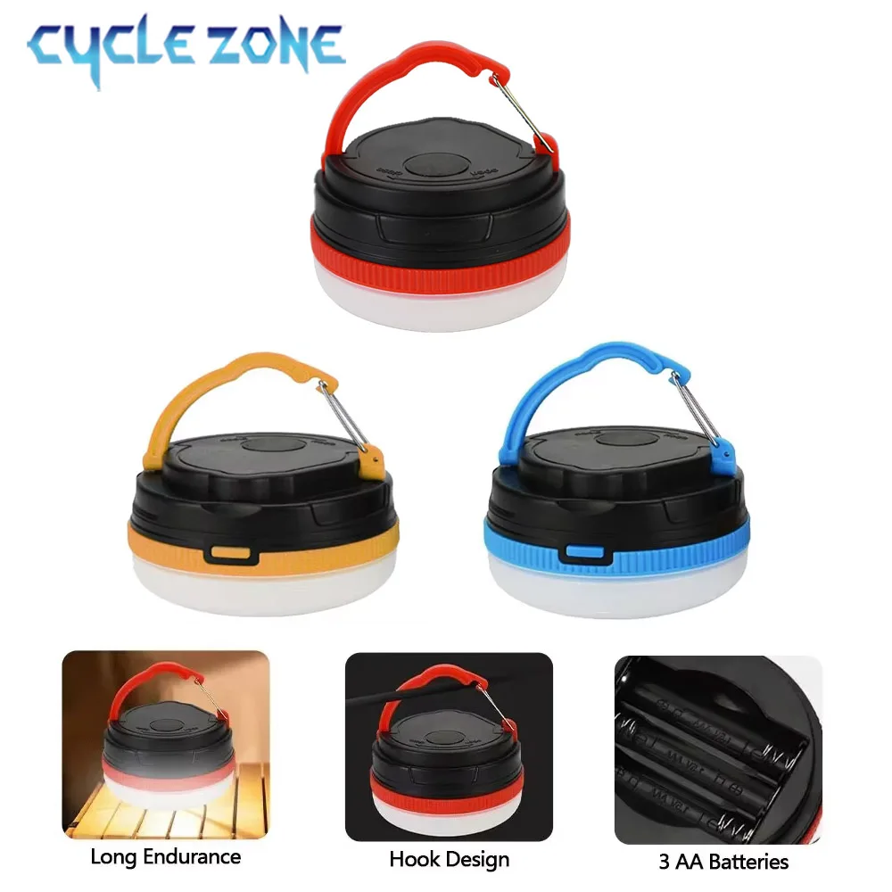 Portable Camping Light with Magnet Base 3 Lighting Modes Emergency Light for Outdoor Work Tent Camping Supplies Without Battery