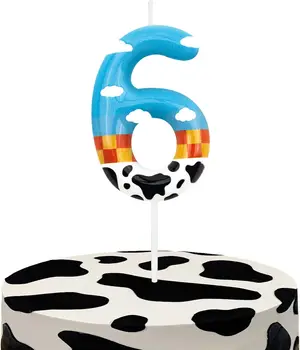 Blue Paw Print Number Candle 1