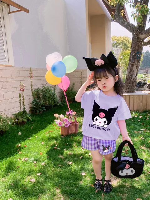 Sanrio Cinnamoroll Kittys terno esportivo infantil, roupas de verão, anime  kawaii, algodão confortável, manga curta para meninas, minha melodia,  casual - AliExpress