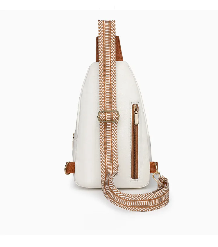 2024 Neue koreanische Ausgabe Vielseitiger modischer Rucksack mit einem Kreuzschultergurt Lässige kleine Brusttasche für Damen_voghion.com