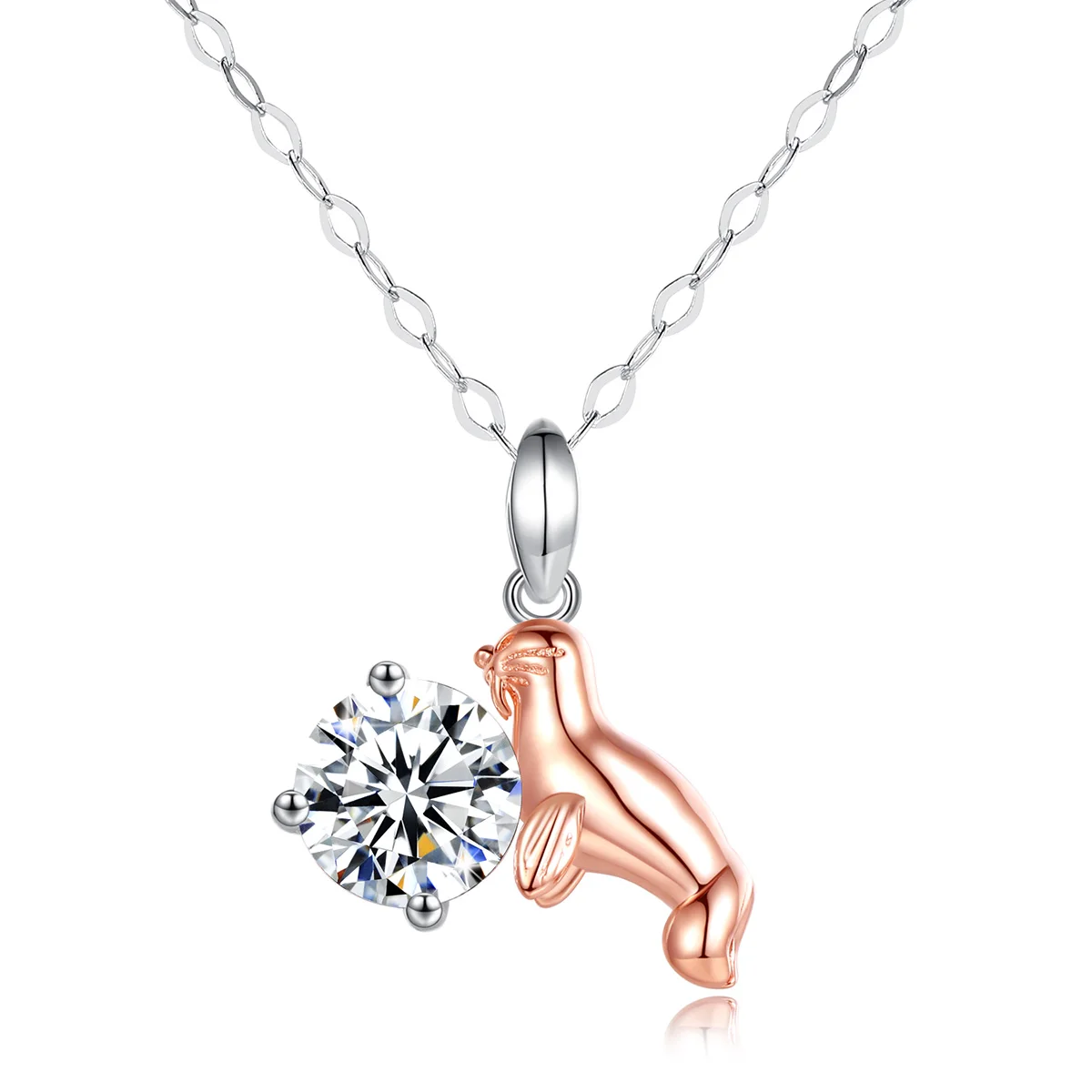 

D Color Seals Moissanite Women Necklace 925 Sterling Silver Unique Design Christmas Wedding Pendants Trendy Cute Fine Jewelry